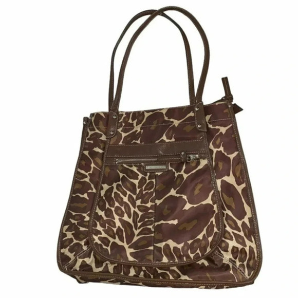Nine West‎ nylon leopard tote with leather trim - Picture 7 of 13